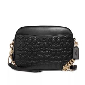 Coach Crossbody Camera Bag with Embossed Leather